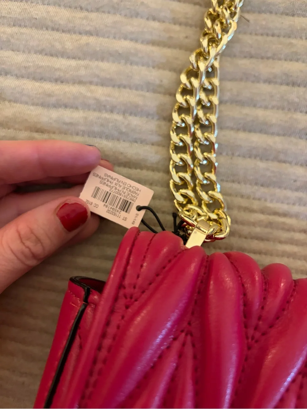 Y2K Victoria Secret Love Pink Crossbody Purse Clutch Quilted HTF Shoulder Bag